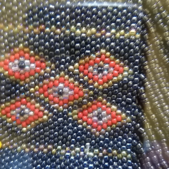 VINTAGE BEADED NECKLACE/SHALL COLOR BLUE - Picture 5 of 11